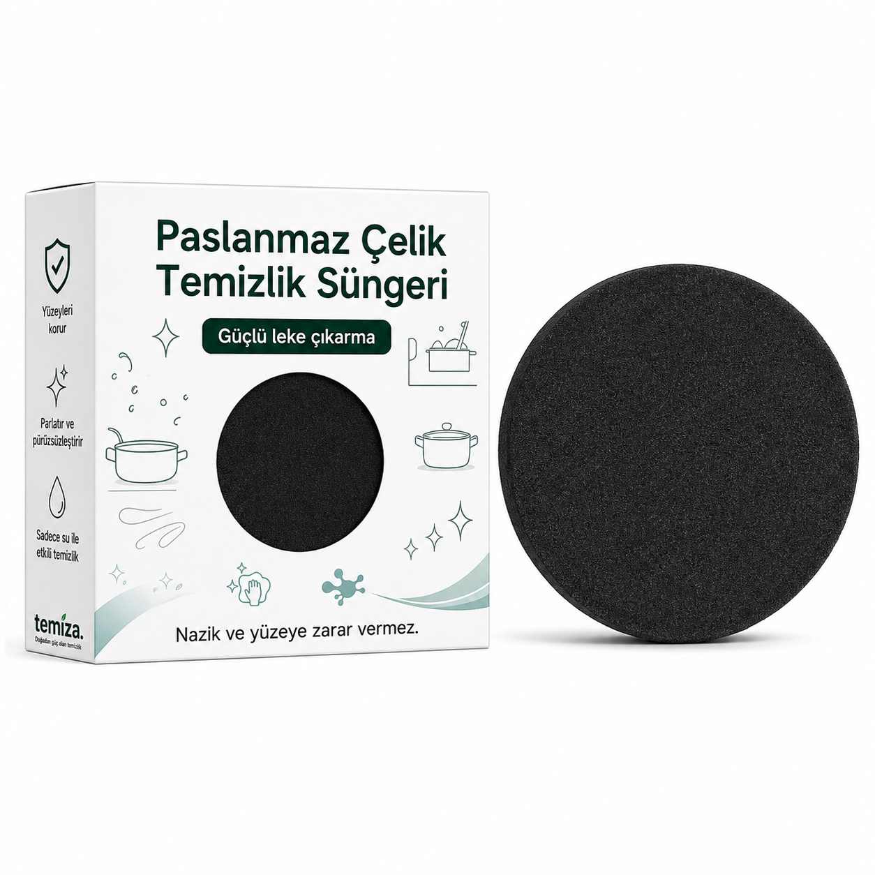Temiza. Çelik Yüzey Temizlik Süngeri