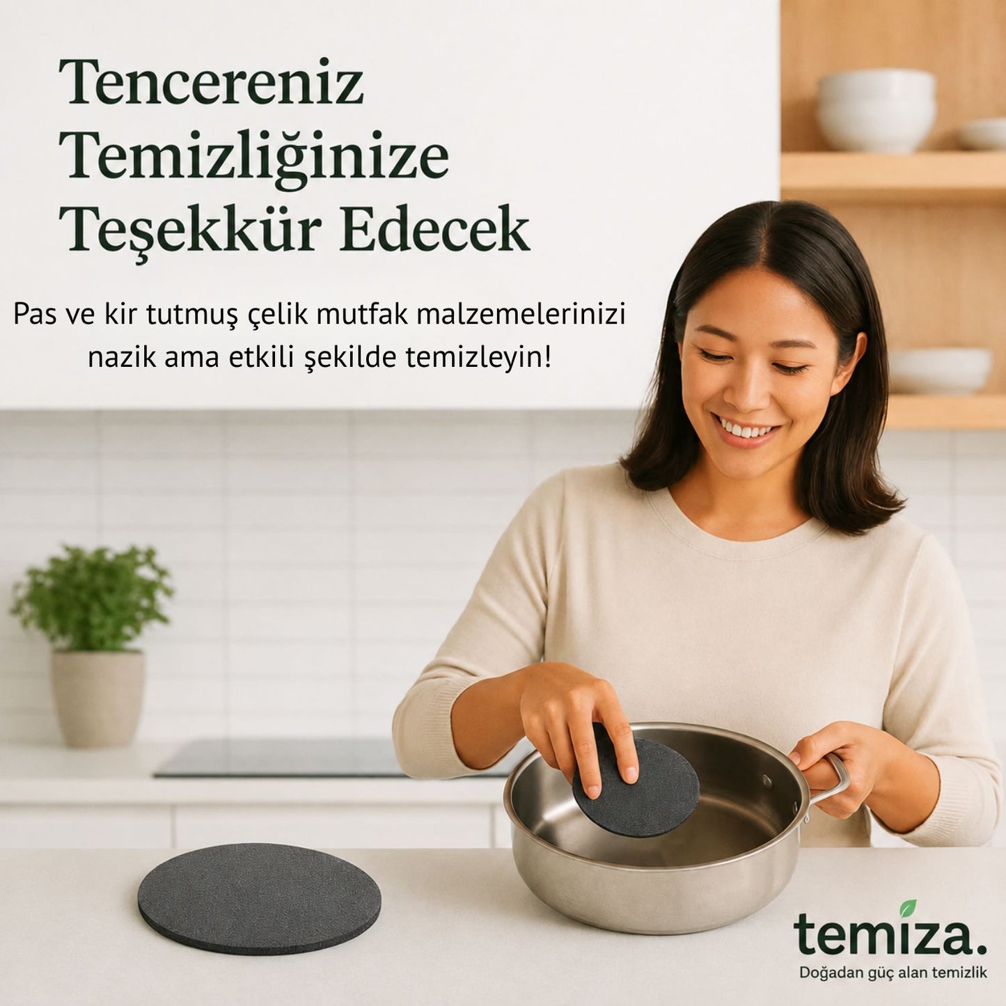 Temiza. Çelik Yüzey Temizlik Süngeri